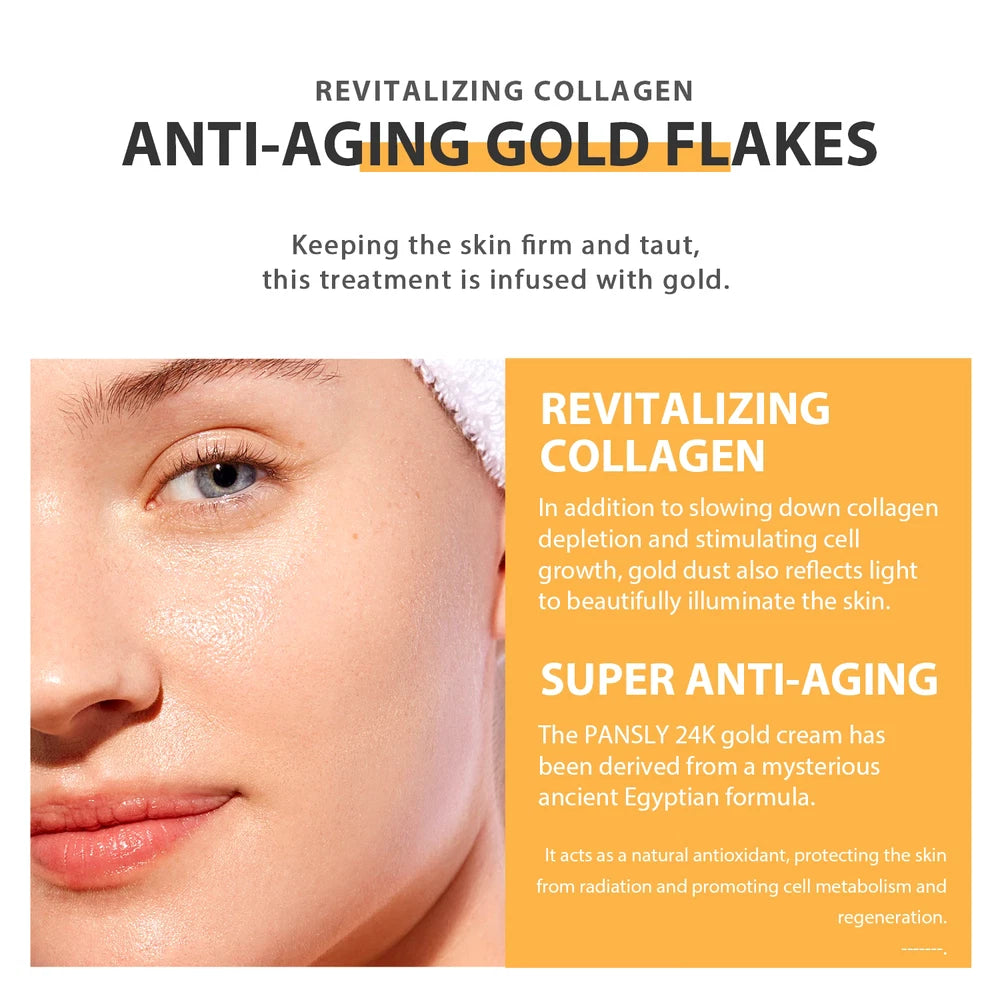 24K GOLD CREAM WRINKLE REPAIR ANTI AGING TIGHTENS & INCREASE  SKIN ELASTICITY