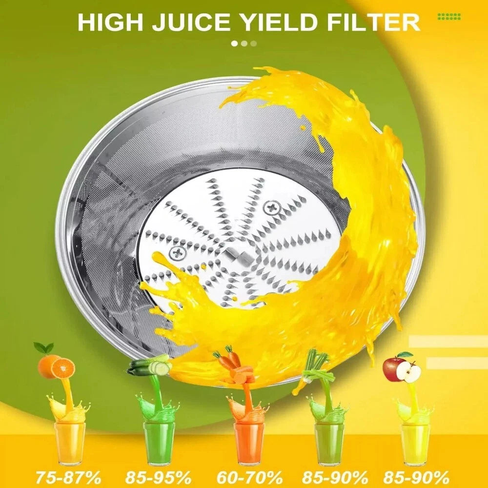 1000W Juicer Machine Whole Fruit Vegetable Large Juice Extractor Stainless Steel