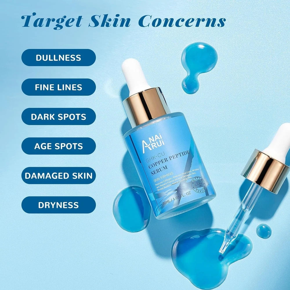 Copper Peptides Serum for Face - Ghk-Cu anti Aging Face Serum with Hyalu