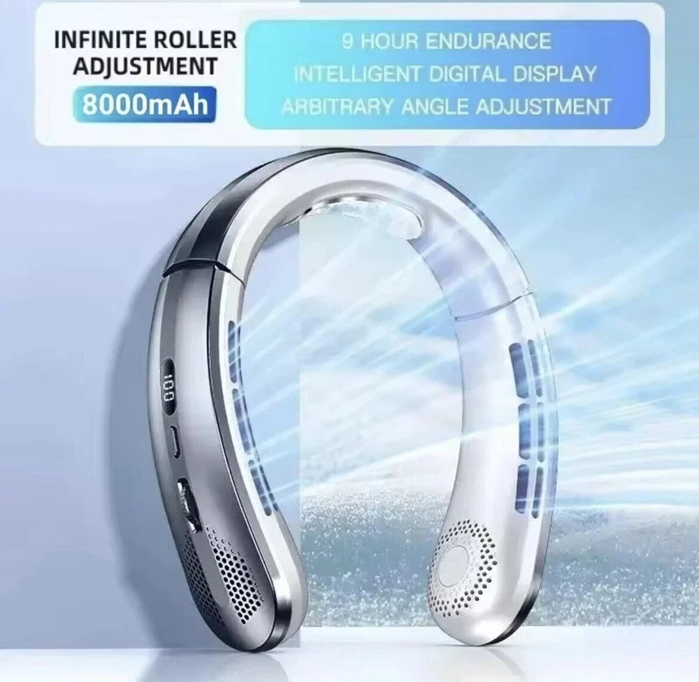 Xiaomi 8000mAh USB Rechargeable Bladeless Hanging Neck Fan - Portable&Quiet