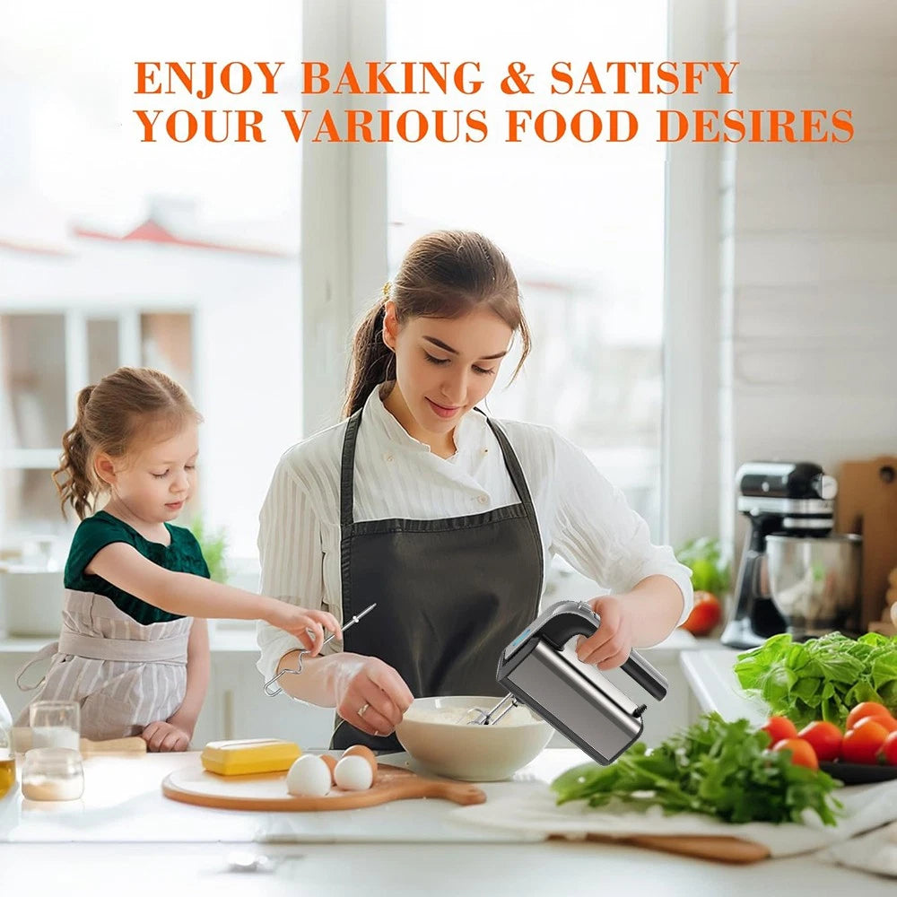 800W Electric Hand Mixer Food Whisk 5 Speeds Turbo Egg Beater Cake Baking