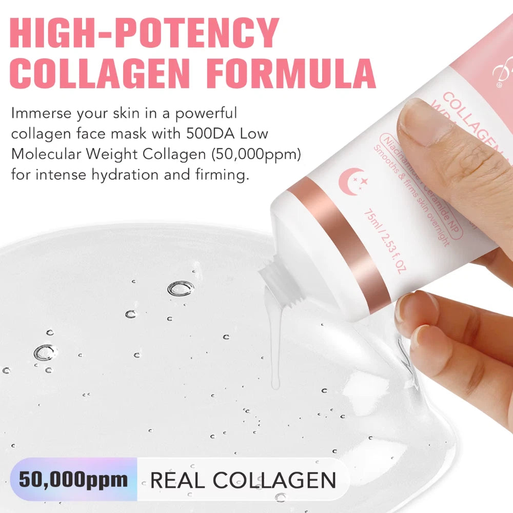 Overnight Collagen Korean face mask for Tightening brightening and hydration