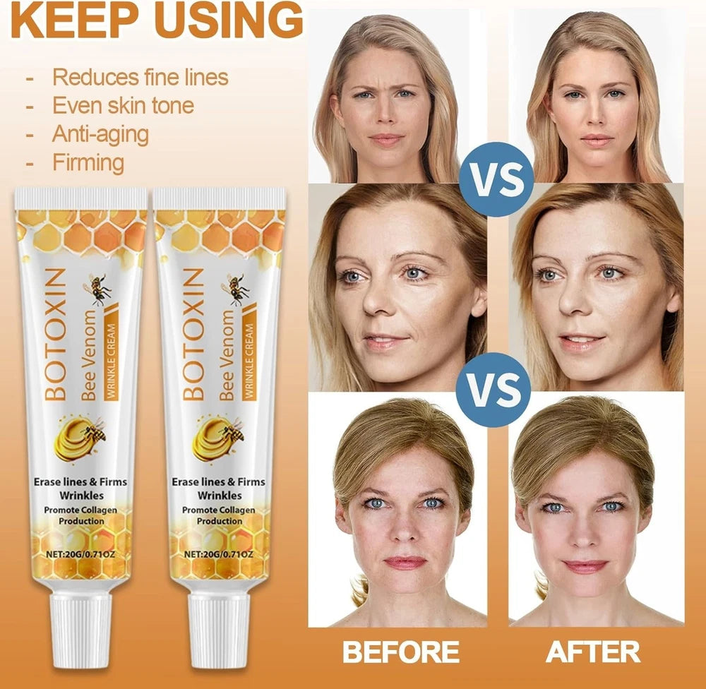 2PCS Bee Venom Cream,Bee Venom Wrinkle Removal Cream,Anti Wrinkle Firming Multi