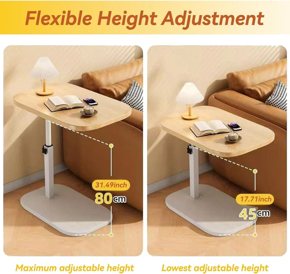 Adjustable C-Shaped Sofa Side End Table Coffee Laptop Table Living Room Bedroom