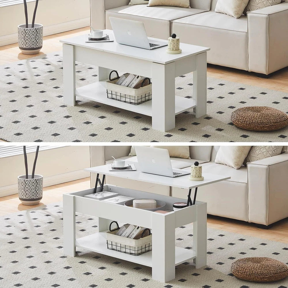 Coffee Table With Storage Lift Top Up Drawer Shelf Living Room Furniture Wooden