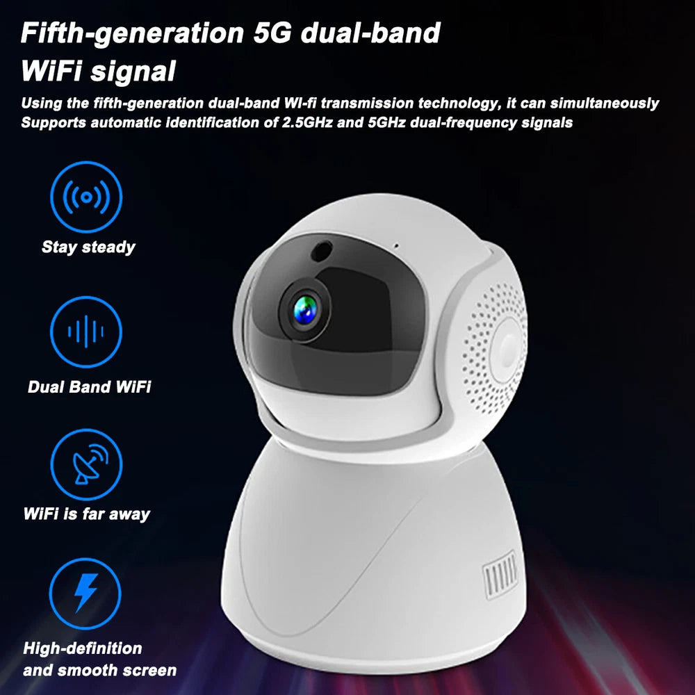WIFI IP Camera Wireless 5GHz CCTV 1080P HD PTZ Smart Home Security Indoor IR Cam