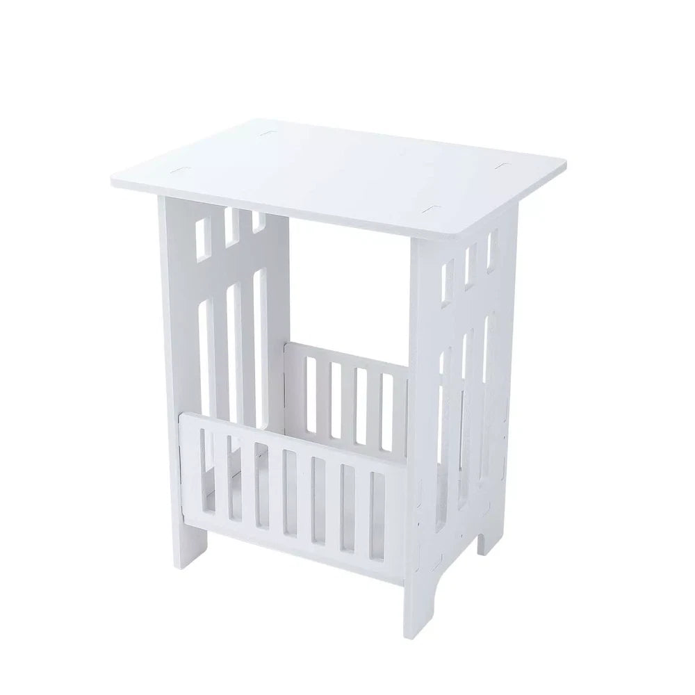 White Small Bedside Table Drawer Cabinet Side End Table Nightstand Storage Shelf