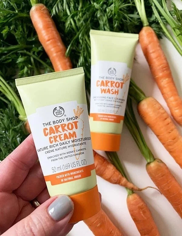 2 x THE BODY SHOP Carrot Cream 50ml Nature Rich Daily Body Moisturizer Skin Care