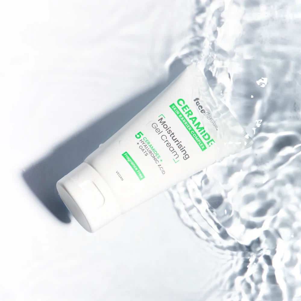 3x Face Facts Ceramide Skin Moisturising Gel Cream Fragrance Free | Vegan - 50ml