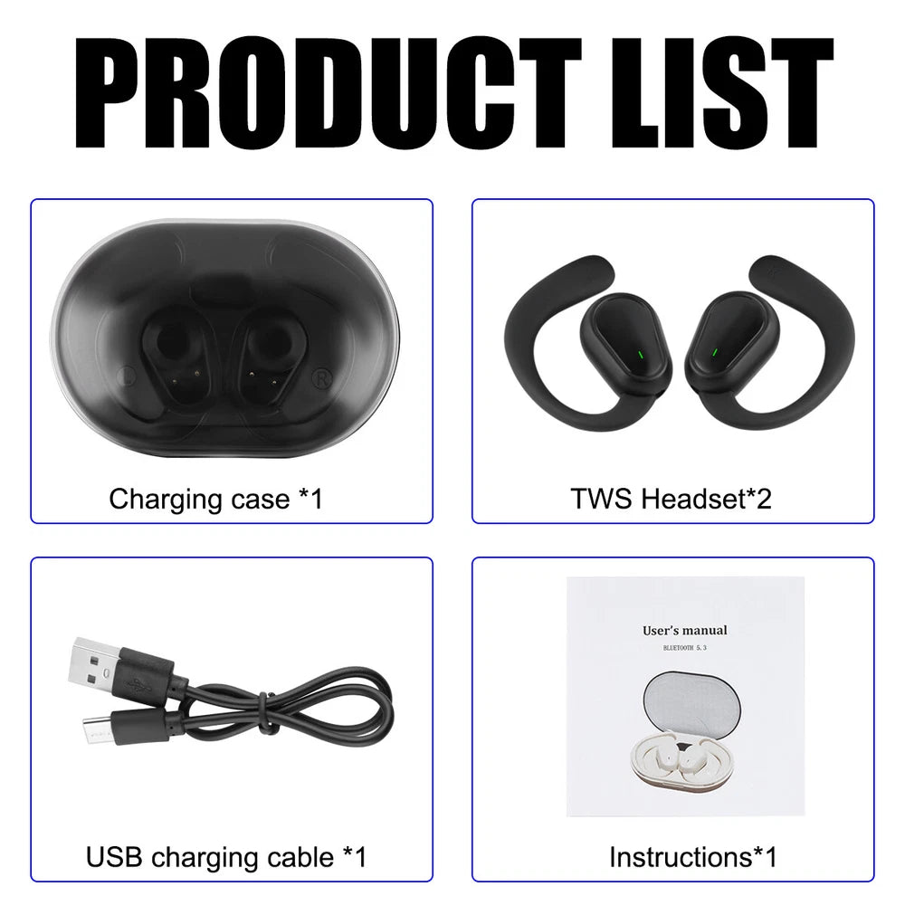 TWS Wireless Bluetooth Headphones Earphones Earbuds Ear-hook For iPhone Samsung
