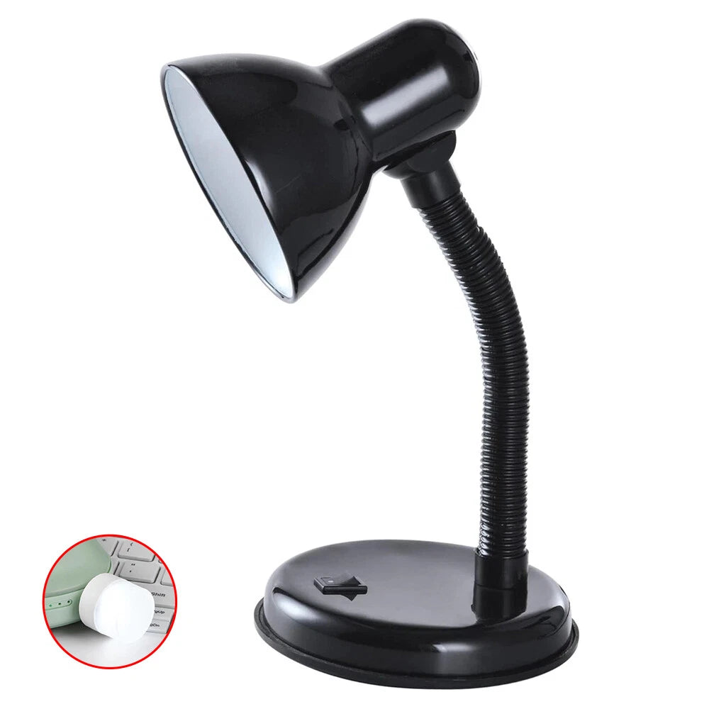 LED Desk Lamp Flexible Neck Table Reading Light With Bulb Home Office Study Work