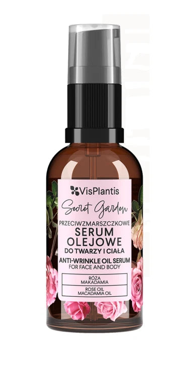 Vis Plantis Anti-Wrinkle Rose Oil Serum for Face and Body 30ml Macadamia Oil