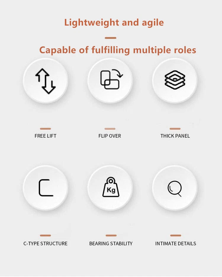 C-Shaped Flip Sofa Side End Table Coffee Laptop Table Living Room Bedroom