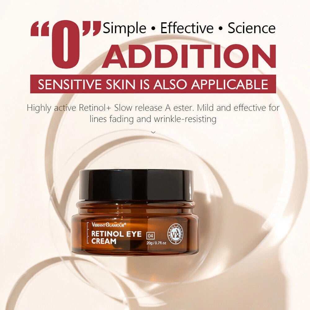 Best 100% Under Eye Cream Retinol, Remove Dark Circles Wrinkles Lines Puffy Eyes