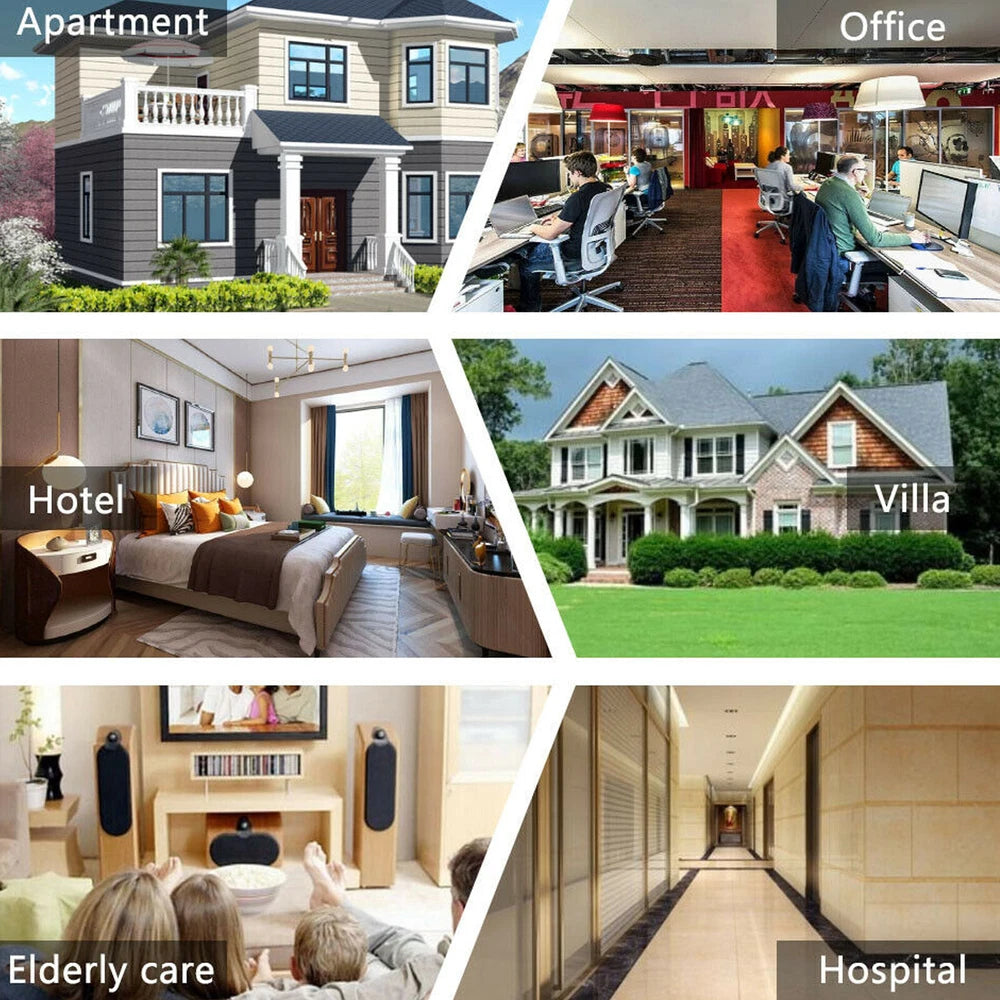 1+2 Wireless Door Bell Doorbell Waterproof Wall Plug In Loud 36 Chime LED Flash