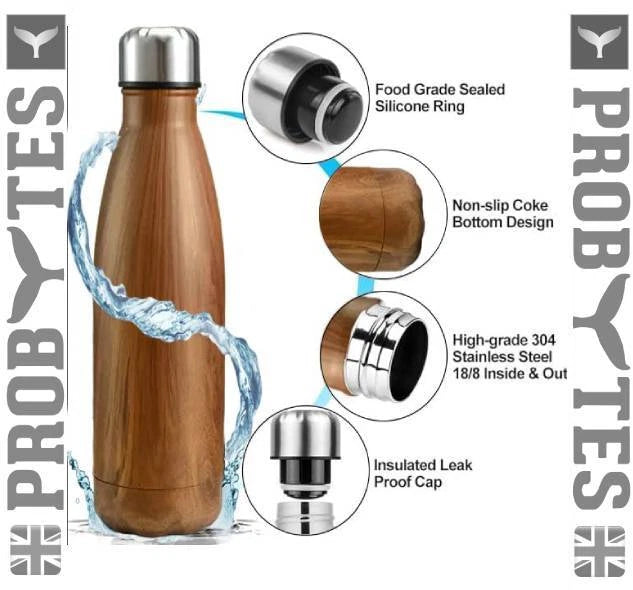 Stainless Steel Water Bottle Double Walled Vacuum Insulated Thermal Flask Sports