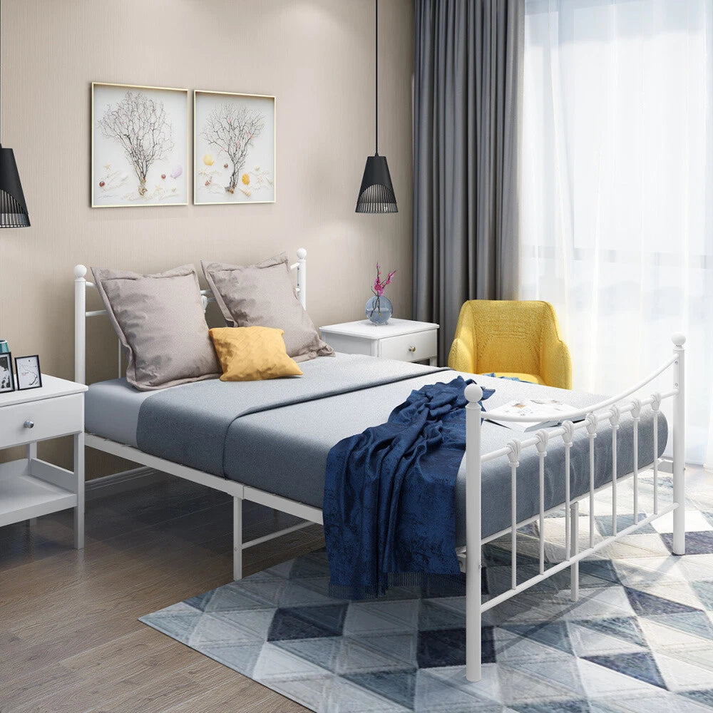 NEW Strong Single Double Bed 3ft 4ft 4ft6 Metal Bed Frame Bedroom Furniture