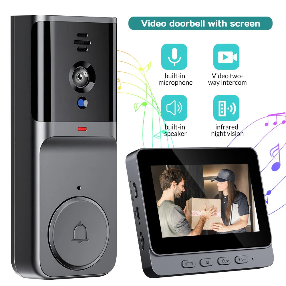 Smart Wireless Video Doorbell Security Streaming Camera Door Bell Intercom HD