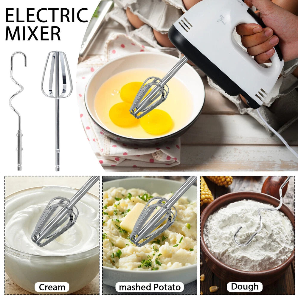 Electric Handheld Whisk 7 Speed Hand Mixer Kitchen Egg Beater Cream Cake blender