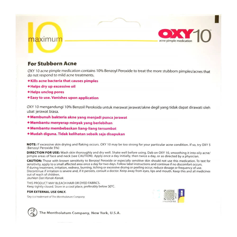 OXY10 10/25G PROMO Maximum Stubborn Acne Pimple Cream 7-DAY DISPATCH UK STOCK