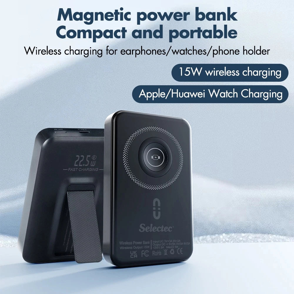 9000000mAh Power Bank Mag-safe Magnetic USB Fast Charger Battery Pack for Phone