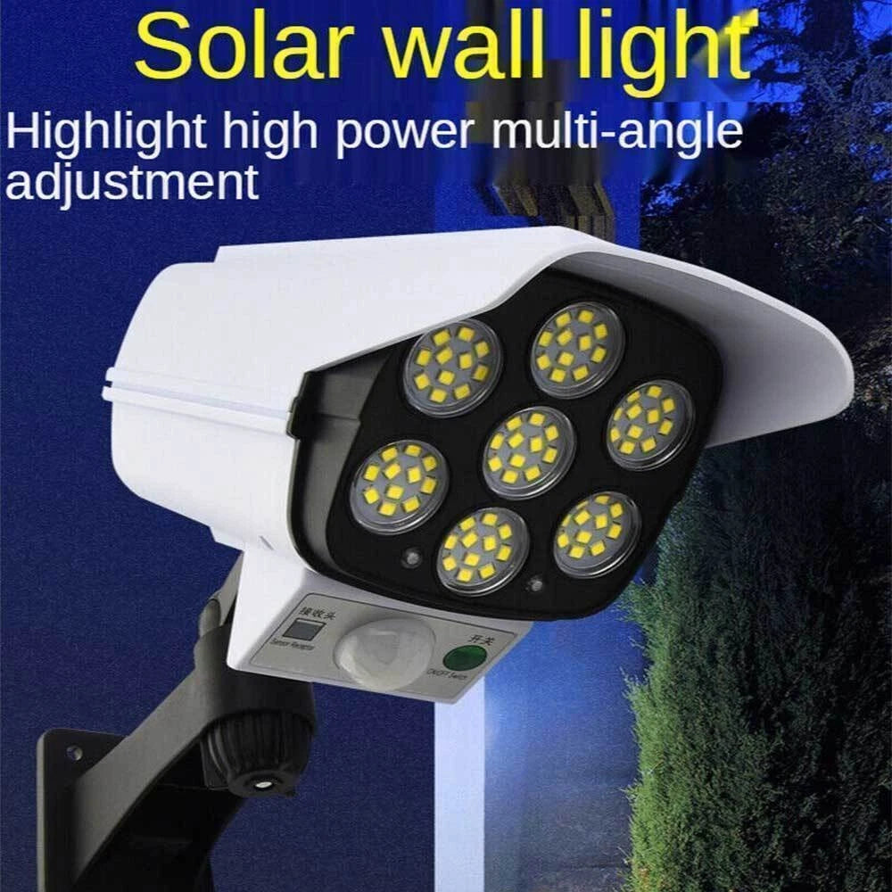 2X 77LED Solar PIR Motion Sensor Wall Light Outdoor Street Garden Security Lamp