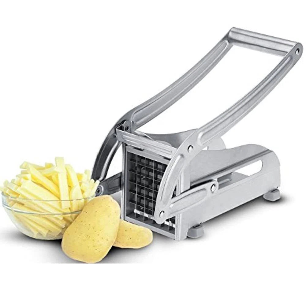 Potato Chipper Chip Chopper Cutter Slicer Maker & 2 Steel Edges French Fries UK