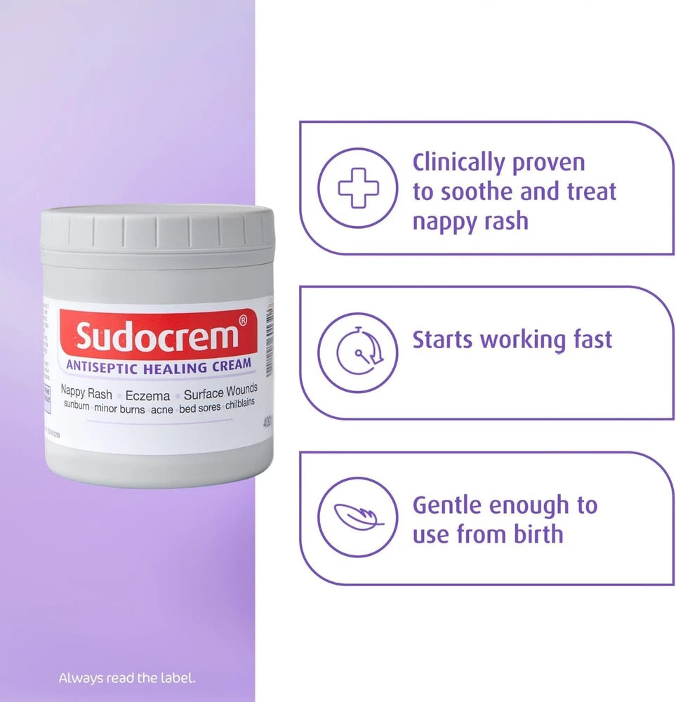 Sudocrem Antiseptic Healing Cream 125g for aby Nappy Rash, Eczema, Minor Burns