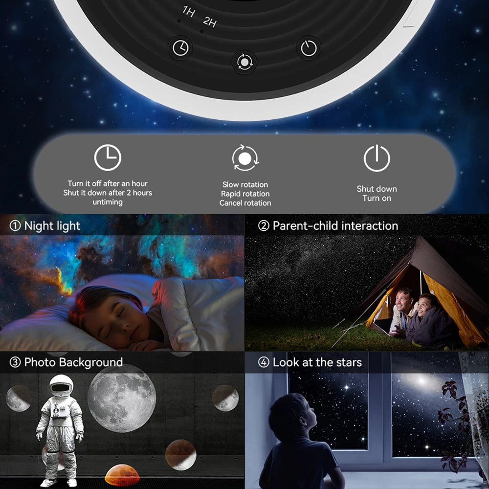 Planetarium Starry Galaxy Projector Rotating Night Light Space Nebula Star Lamp