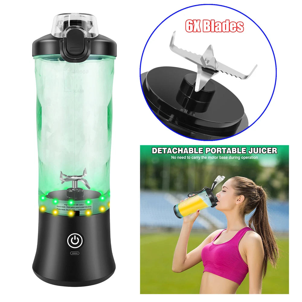 600ML Portable Blender Personal Blender for Shakes Smoothie Maker Fruit Juicer