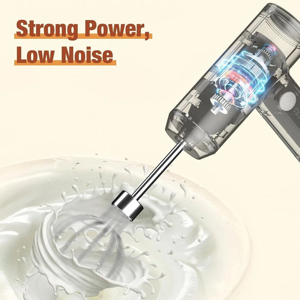 Electric Handheld Whisk Cordless Egg Beater Hand Mixer USB Coffee Food Frother