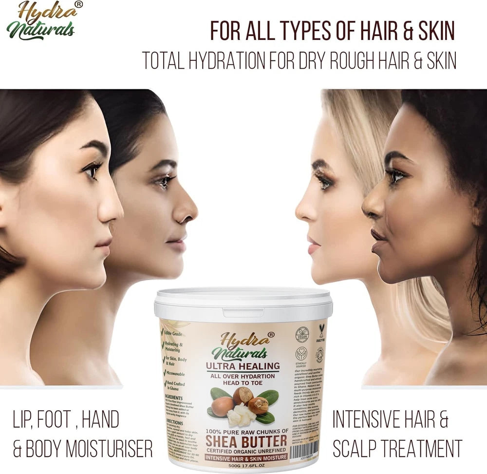 Shea Butter 500g Certified Organic Unrefined Pure Natural Raw Grade A Ivory