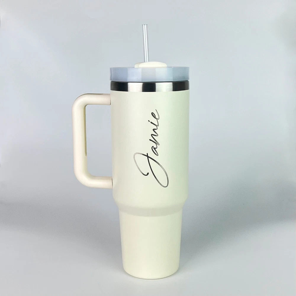 Personalised Name Engraved Double Walled Insulated Cup Tumbler Travel Mug - 40oz