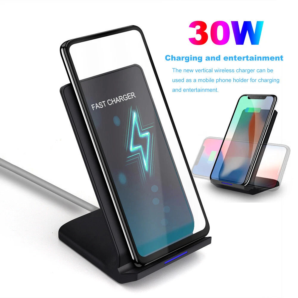 30W Wireless Charger Fast Charging Dock For Apple iPhone 16 15 Pro Samsung S24+