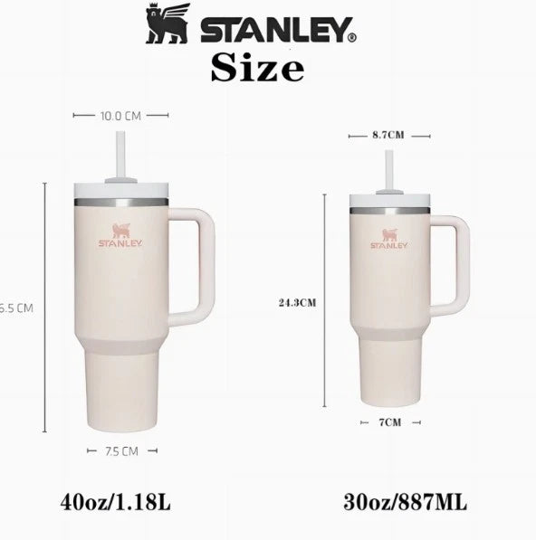 40 OZ Stainless Steel Water Bottle Travel Tumbler Cup With Straw Lid Insulated