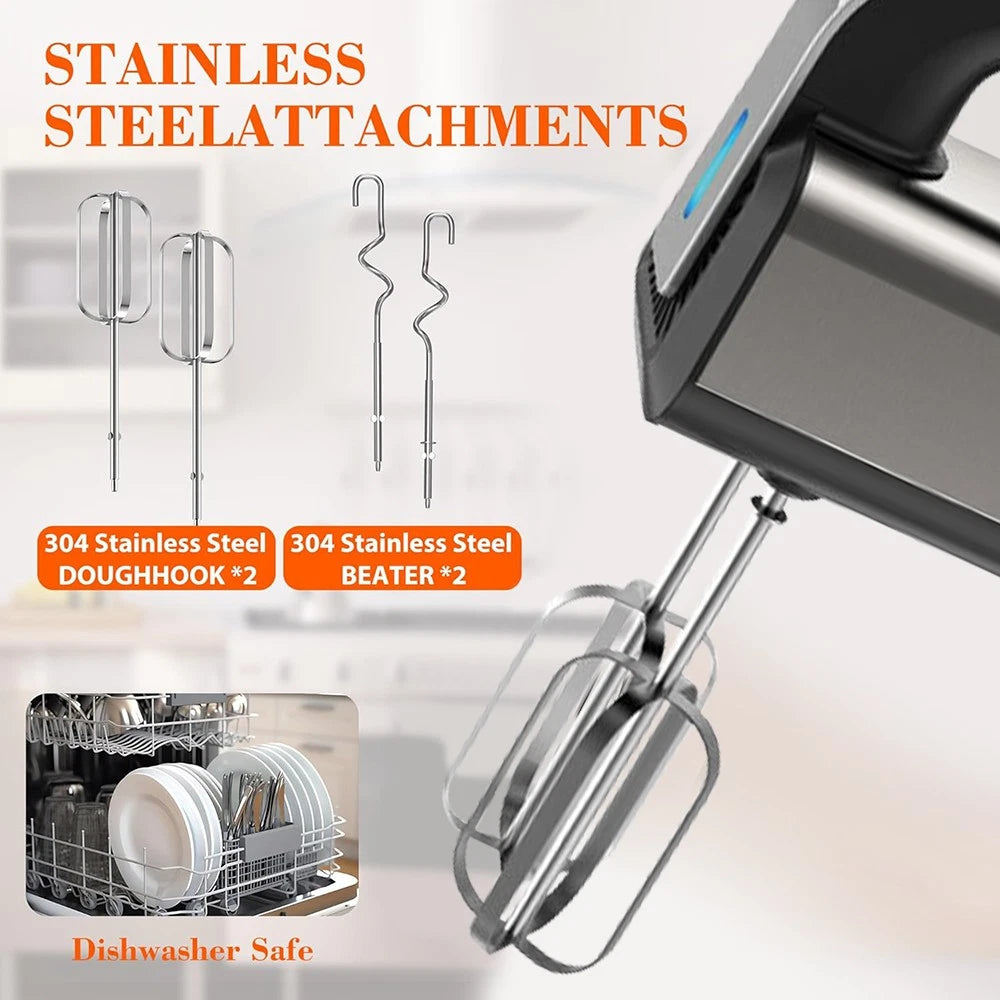 800W Electric Hand Mixer Food Whisk 5 Speeds Turbo Egg Beater Cake Baking