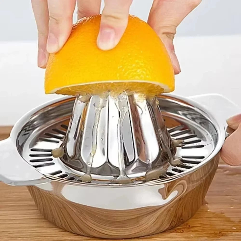 Portable Stainless Steel Lemon Squeezer and Juicer with Bowl Container UK