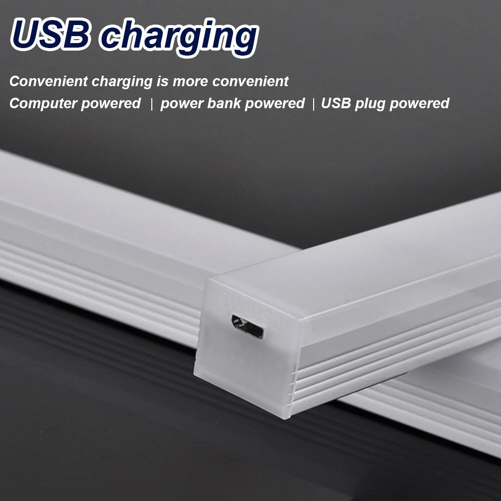 LED PIR Motion Sensor Strip Light Rechargeable Magnetic Cabinet Closet Lamp