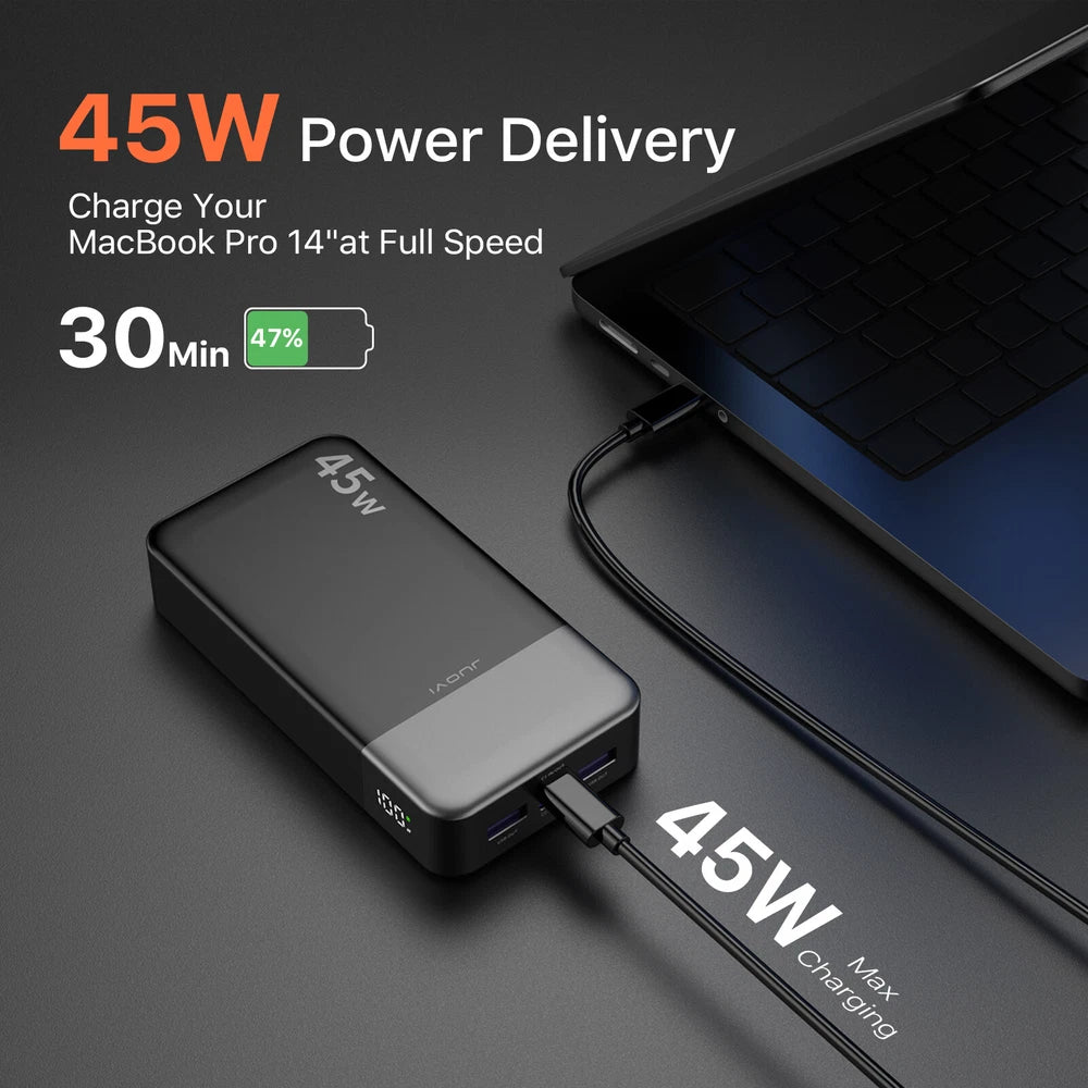 Power Bank 20000mah 45W Portable Fast Charger External Battery for Mobile Phone