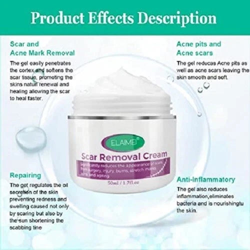 Scar Removal Cream New & Appearance of Old Scars Surgery, Stretch Marks, Acne,