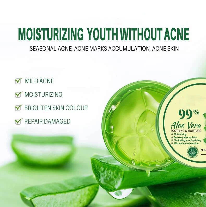 100% Pure Natural Aloe Vera Gel Soothing Anti Pimple Moisturizing Skin Cream