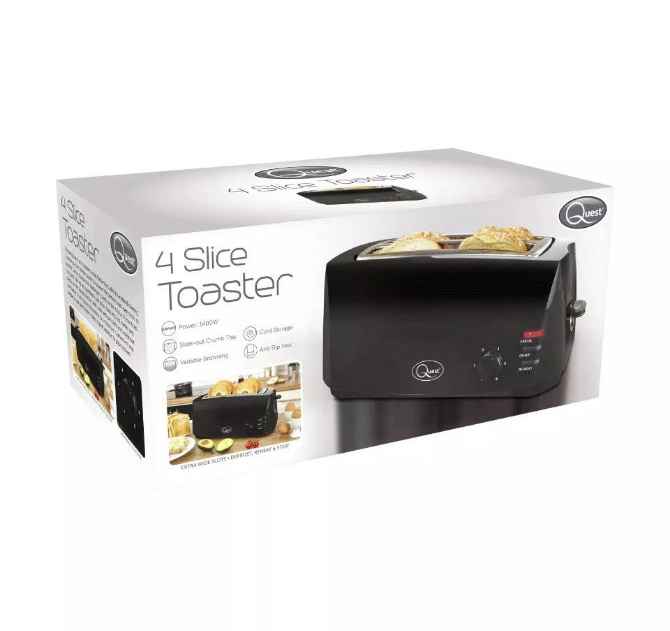 Quest 4-Slice Toasters with Extra Wide Slots / Variable Browning Control, 1400W