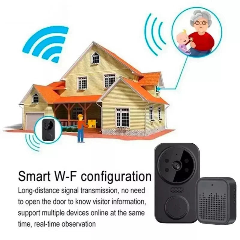 Wireless WiFi Video Doorbell Smart Phone Camera Door Bell Ring Intercom Security