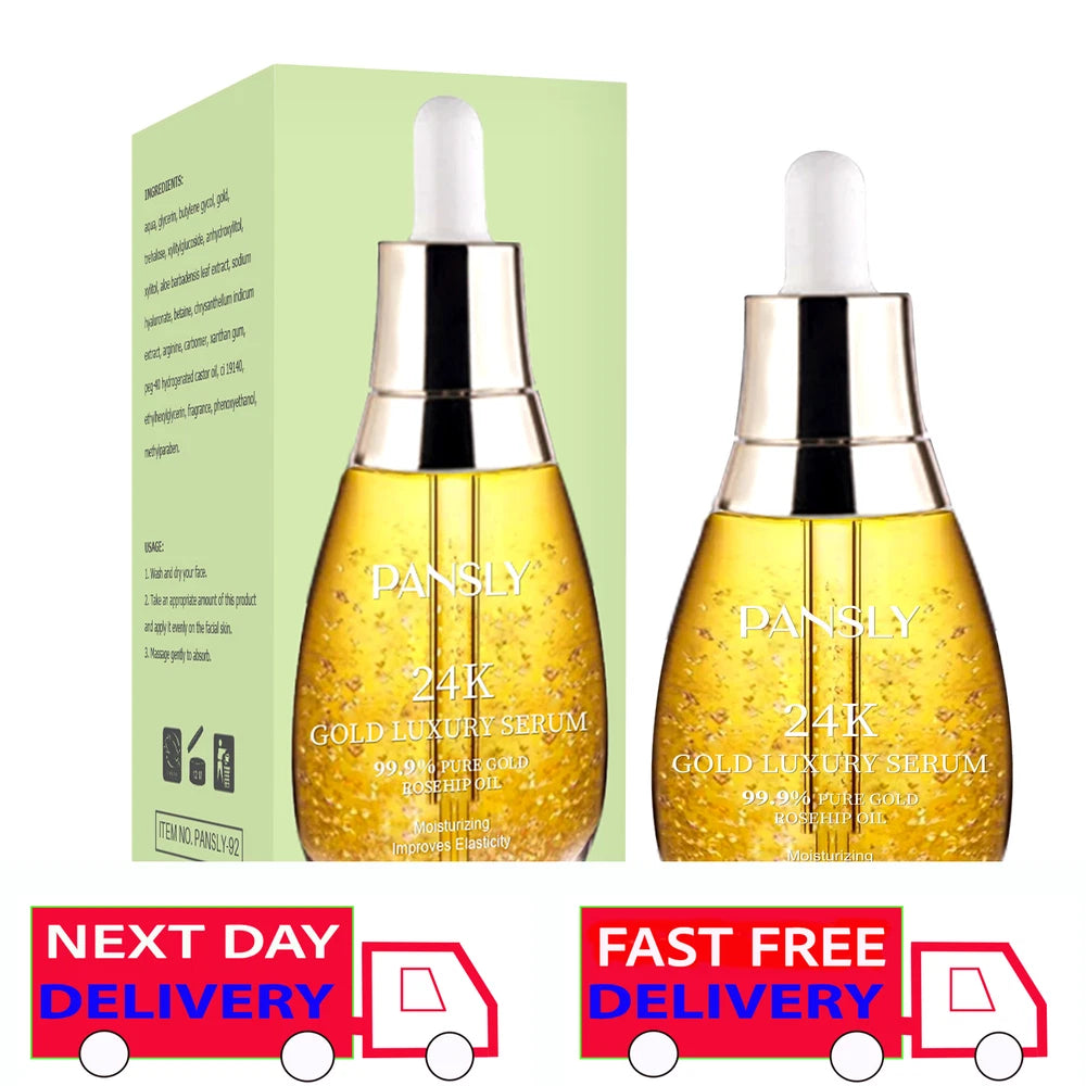 24K Gold Serum Pigmentation Uneven Skin Tone Dark Circles Collagen Boost