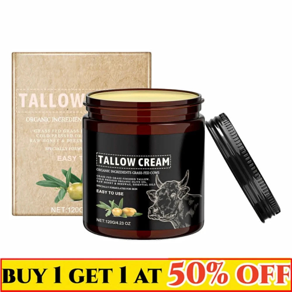Beef Tallow For Face, Tallow Face Moisturizer 120g Organic Whipped Grass Fed