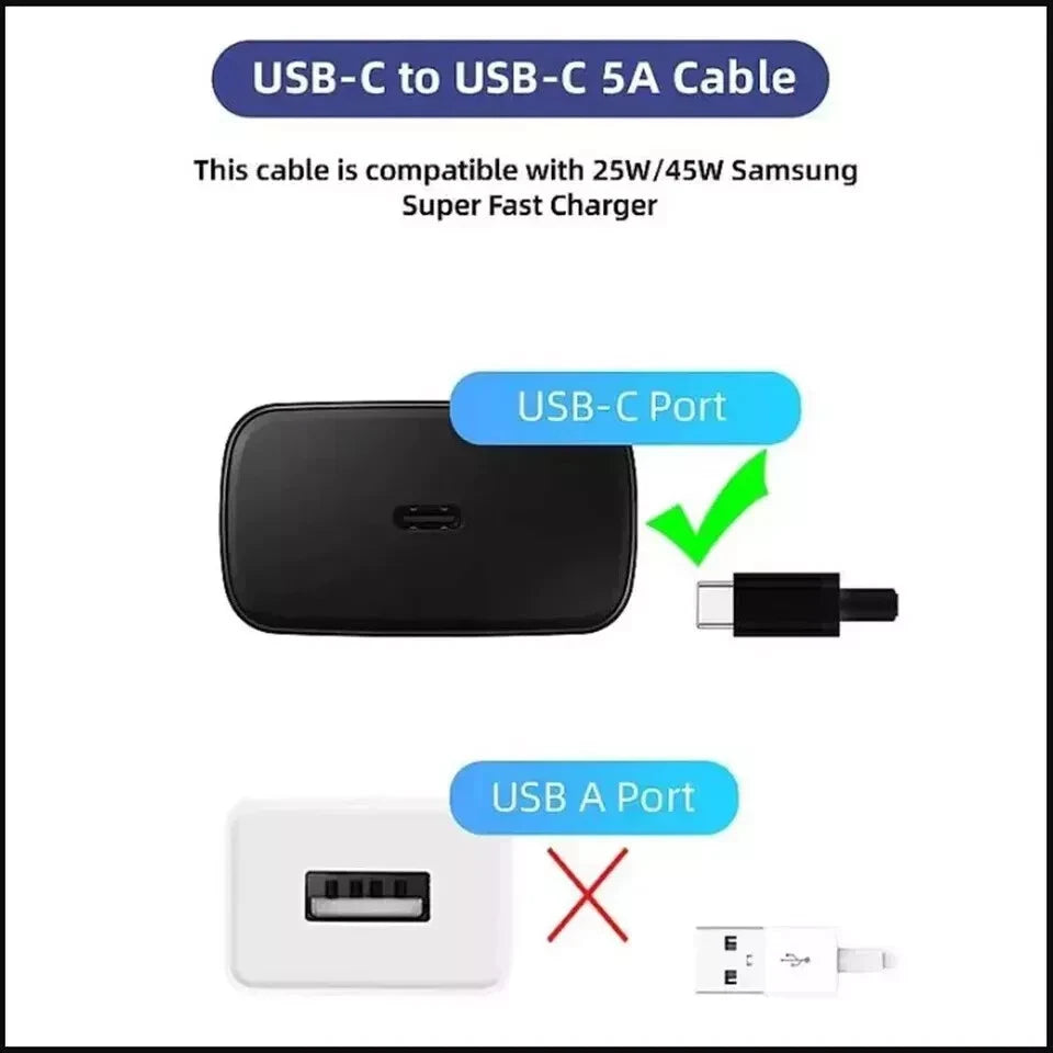 45W Super Fast Charger Adapter Plug USB-C Type C For Samsung and Iphone UK
