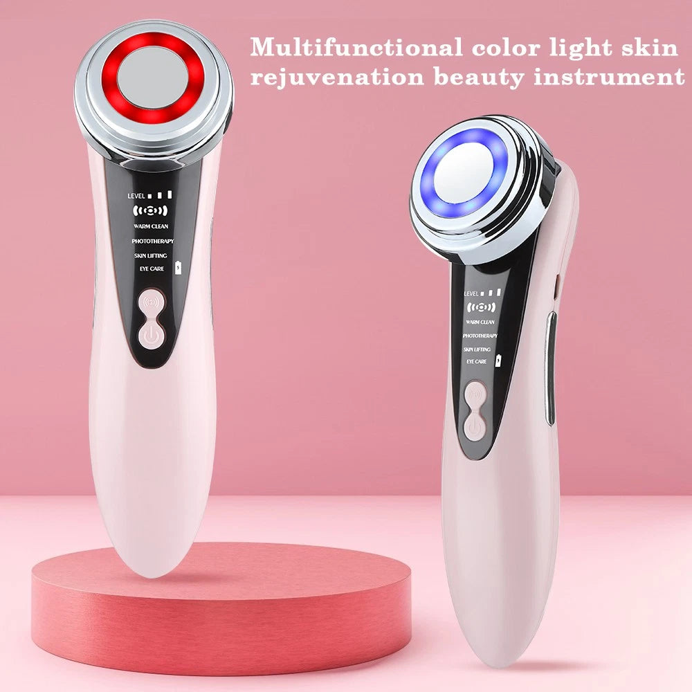 RF Facial Massager Skin Tightening Machine LED Light Photon Therapy Anti-aging