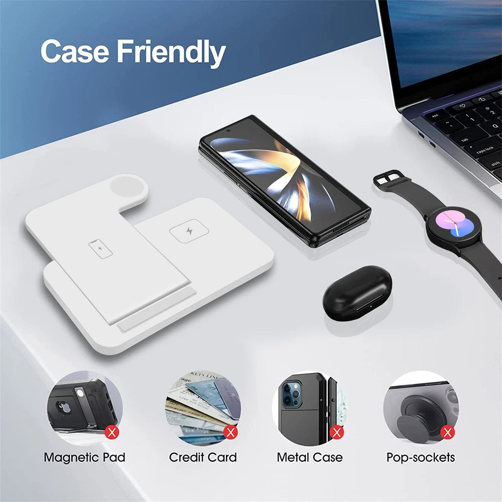 3in1 Wireless Charger Station Dock For Samsung Galaxy Watch 7/6 S25+ S24 Z Flip6