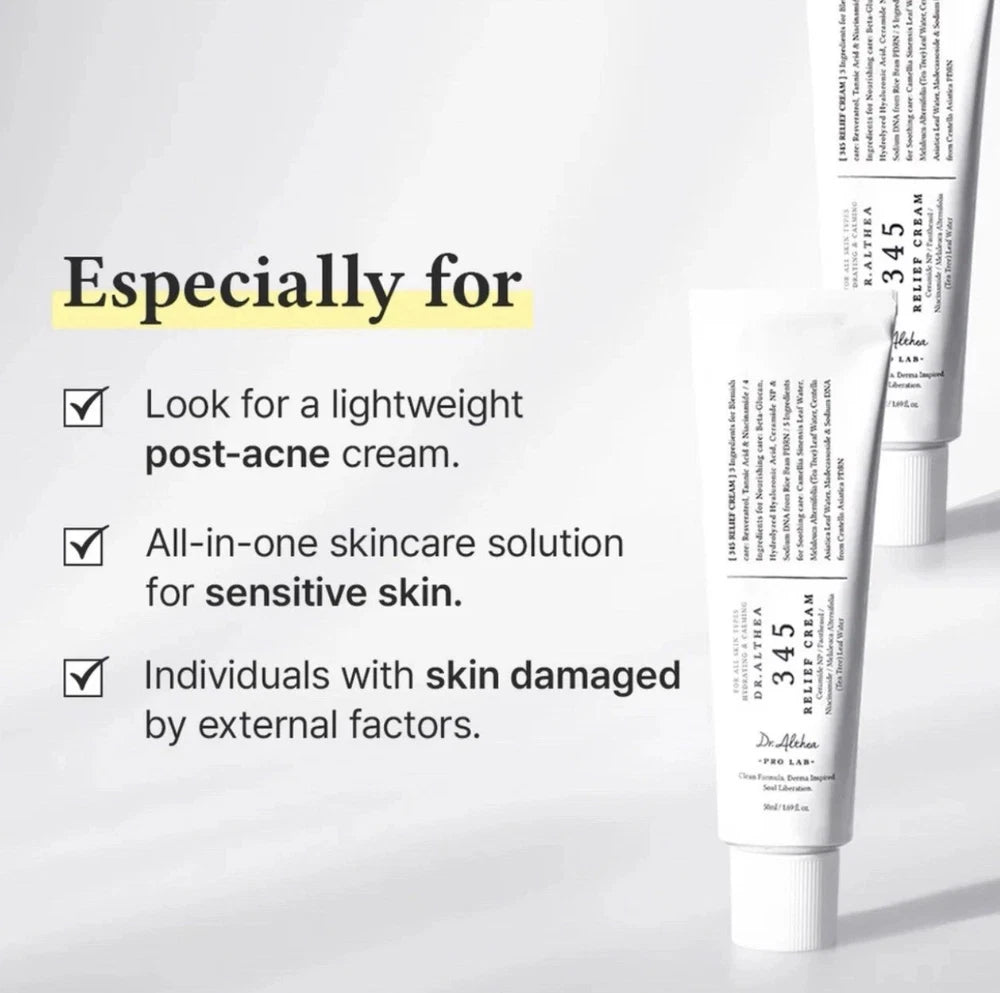 [3 PACK] Dr. Althea 345 Relief Daily Face Moisturizer Cream 50ml 1.69 fl oz