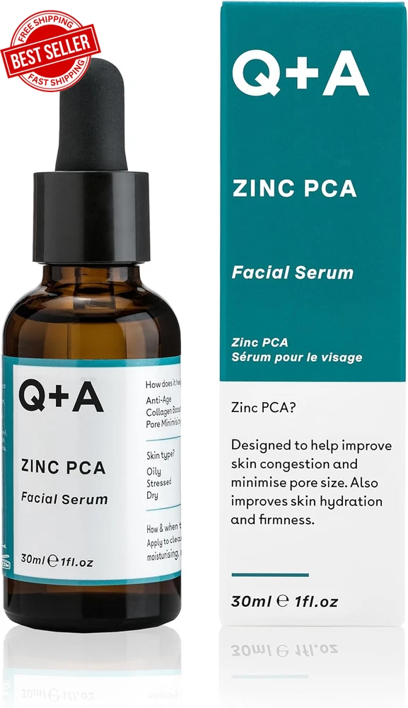 Vitamin C Brightening Face Serum Q+A Anti Ageing Hydrating Hyaluronic Acid 30ml